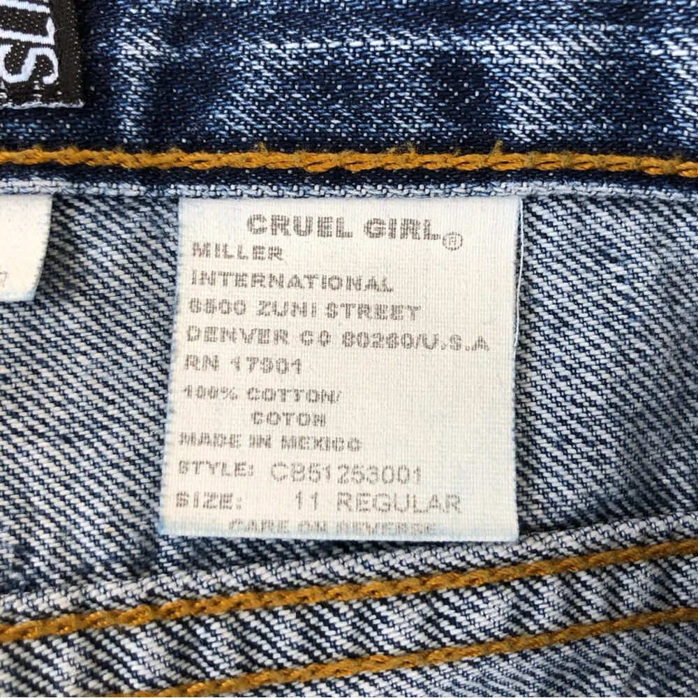 Cruel Girl 💯 % Cotton Low Rise Slim Blue Wash Jeans 11 Regular - Picture 13 of 15